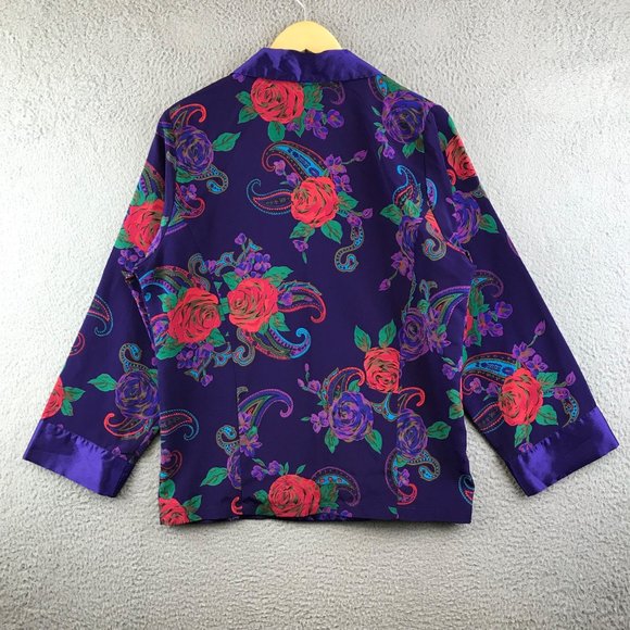Vintage Victoria's Secret Gold Label Purple Paisley PJ Set size S - Picture 3 of 14